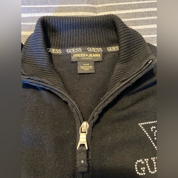 Guess y2k 90s black Rhinestone dazzle juicy zip up with pockets - Picture 4 of 4